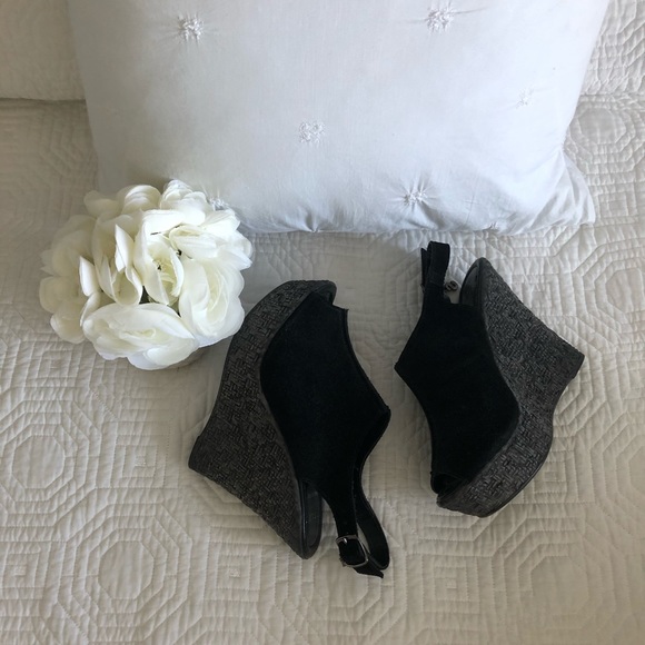 Sisley leather suede wedge sandals - Picture 2 of 7